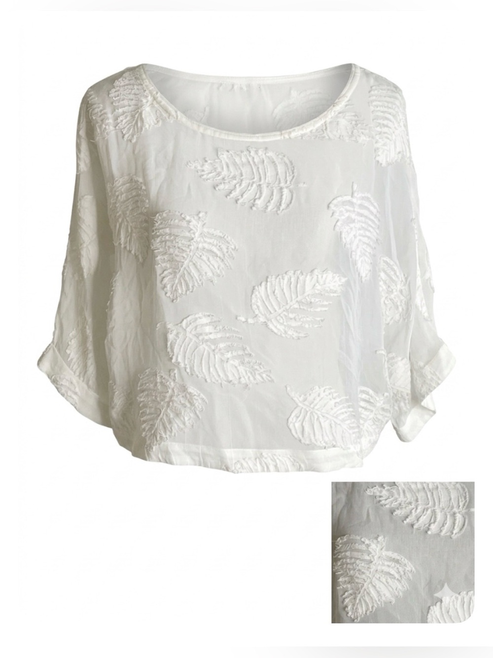 Wilfred Foliage Blouse – Sheer Leaf Fil Coupé Top
